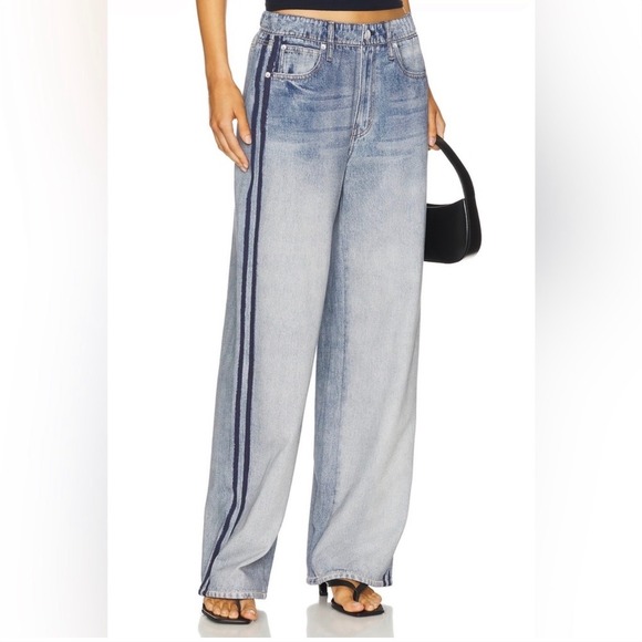 rag & bone Pants - Rag & Bone Miramar Wide Leg Track Pants sweatpants L cotton side stripe casual